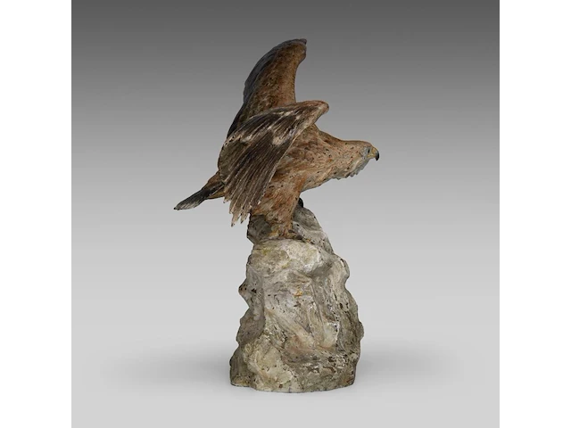 A cold-painted vienna bronze eagle on a rock 30.5 x 42 cm. (12.00 x 16.53 in.) - afbeelding 5 van  7