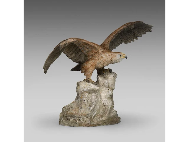 A cold-painted vienna bronze eagle on a rock 30.5 x 42 cm. (12.00 x 16.53 in.) - afbeelding 6 van  7