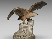 A cold-painted vienna bronze eagle on a rock 30.5 x 42 cm. (12.00 x 16.53 in.) - afbeelding 6 van  7