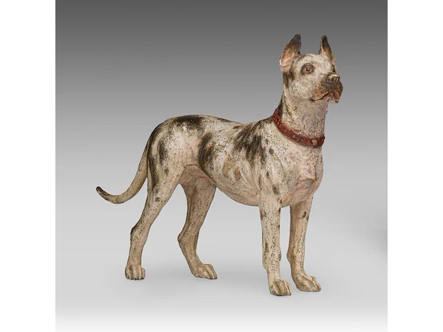A cold-painted vienna bronze great dane 21.5 cm. (8.46 in.) - afbeelding 1 van  7