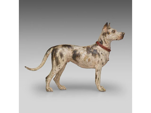 A cold-painted vienna bronze great dane 21.5 cm. (8.46 in.) - afbeelding 2 van  7