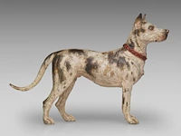 A cold-painted vienna bronze great dane 21.5 cm. (8.46 in.) - afbeelding 2 van  7