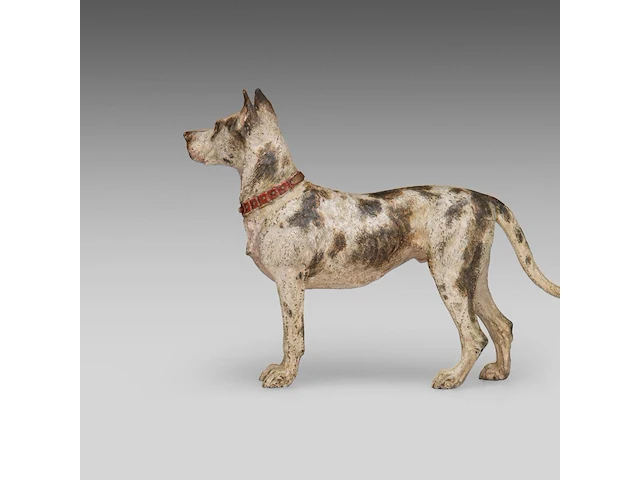 A cold-painted vienna bronze great dane 21.5 cm. (8.46 in.) - afbeelding 4 van  7