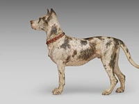 A cold-painted vienna bronze great dane 21.5 cm. (8.46 in.) - afbeelding 4 van  7