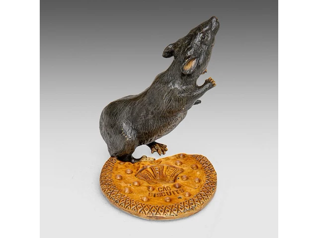 A cold-painted vienna bronze mouse with biscuit by franz xavier bergmann (1861-1936) 12 x 16 x 10 cm. (4.71 x 6.29 x 3.94 in.) - afbeelding 7 van  8