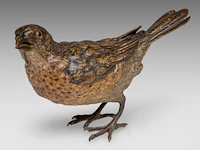 A cold-painted vienna bronze song thrush by franz xavier bergmann (1861-1936) 9.5 cm. (3.74 in.) - afbeelding 2 van  7