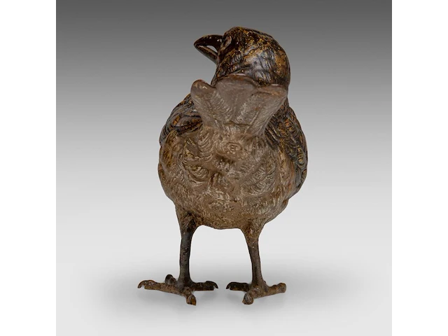 A cold-painted vienna bronze song thrush by franz xavier bergmann (1861-1936) 9.5 cm. (3.74 in.) - afbeelding 4 van  7