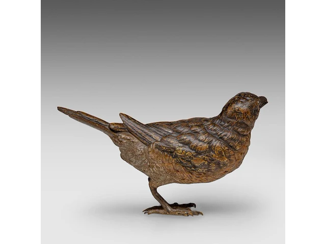 A cold-painted vienna bronze song thrush by franz xavier bergmann (1861-1936) 9.5 cm. (3.74 in.) - afbeelding 5 van  7