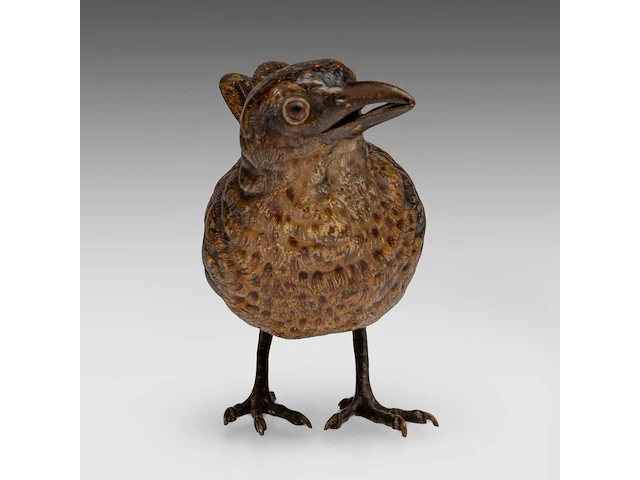 A cold-painted vienna bronze song thrush by franz xavier bergmann (1861-1936) 9.5 cm. (3.74 in.) - afbeelding 6 van  7