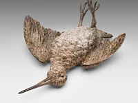 A cold-painted vienna bronze woodcock 10 x 21 cm. (3.94 x 8.26 in.)