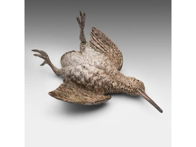 A cold-painted vienna bronze woodcock 10 x 21 cm. (3.94 x 8.26 in.) - afbeelding 3 van  5