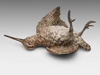 A cold-painted vienna bronze woodcock 10 x 21 cm. (3.94 x 8.26 in.) - afbeelding 4 van  5