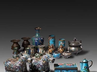 A collection of 20 japanese cloisonné enameled vases and jars, 19th/20thc, tallest h 23 cm