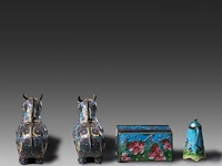 A collection of 20 japanese cloisonné enameled vases and jars, 19th/20thc, tallest h 23 cm - afbeelding 4 van  5