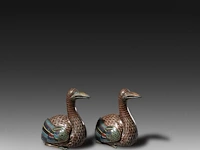 A collection of 21 japanese cloisonné enameled vases, censers and boxes, 19th/20thc, tallest h 20 cm - afbeelding 3 van  5
