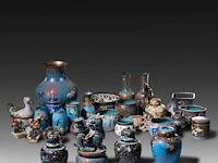 A collection of 30 japanese cloisonné enameled vases and jars, 19th/20thc, tallest h 26,5 cm
