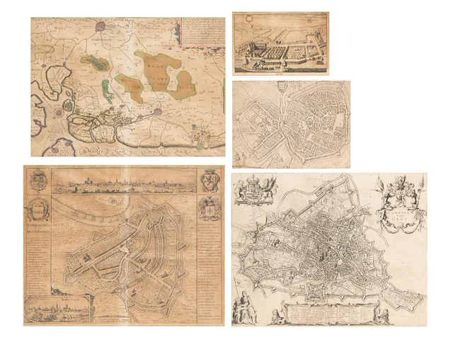 A collection of 5 framed antique maps - afbeelding 1 van  16