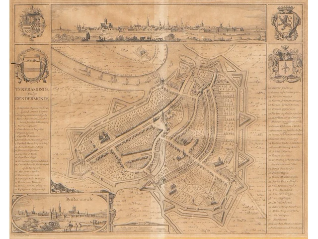 A collection of 5 framed antique maps - afbeelding 12 van  16