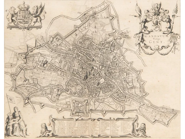 A collection of 5 framed antique maps - afbeelding 15 van  16