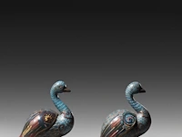A collection of 8 japanese cloisonné enameled vases and censers, 19th/20thc, tallest h 21 cm - afbeelding 3 van  4