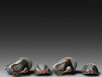 A collection of 8 japanese cloisonné enameled vases and censers, 19th/20thc, tallest h 21 cm - afbeelding 4 van  4