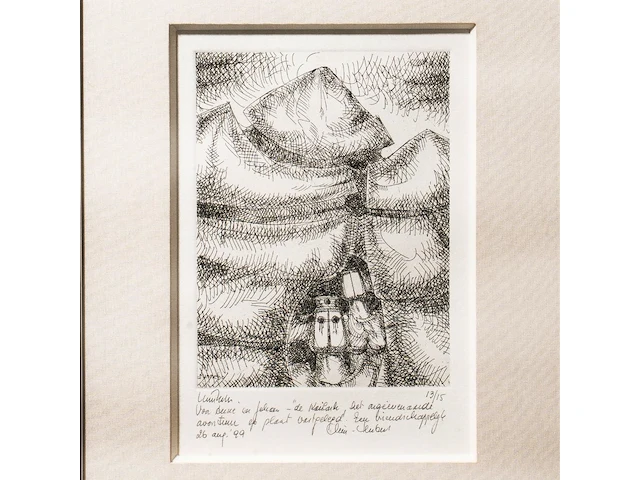 A collection of etchings and a bronze sculpture on the phallic theme by hubert minnebo (1940), h 13,5 cm (the bronze) - afbeelding 3 van  7