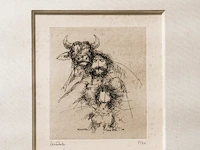 A collection of etchings and a bronze sculpture on the phallic theme by hubert minnebo (1940), h 13,5 cm (the bronze) - afbeelding 4 van  7