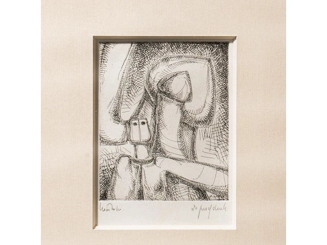 A collection of etchings and a bronze sculpture on the phallic theme by hubert minnebo (1940), h 13,5 cm (the bronze) - afbeelding 5 van  7