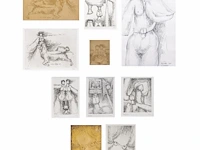 A collection of etchings, etching plates and one drawing (10)