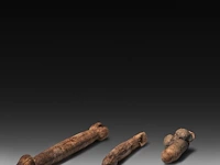 A collection of five large wooden tribal fertility cult phalluses, d.r. congo, h 48 cm (tallest) - afbeelding 5 van  5