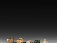A collection of five rock crystal lingams, khmer, cambodia, h 5,5 cm (tallest) - afbeelding 4 van  4