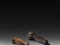 A collection of six small tribal fertility cult phalluses, d.r. congo, h 24 cm (tallest) - afbeelding 5 van  5