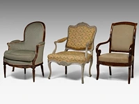 A collection of three antique armchairs, 18thc - afbeelding 2 van  8