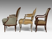 A collection of three antique armchairs, 18thc - afbeelding 3 van  8