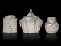 A collection of three english silver tea caddies, h 10 - 14,5 cm, total weight: 770 g - afbeelding 5 van  11