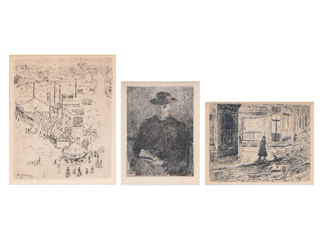 A collection of three framed etchings by rik wouters (1882-1916) - afbeelding 1 van  12