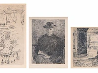 A collection of three framed etchings by rik wouters (1882-1916)