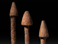 A collection of three iron legba cultus phalluses, voodoo culture, benin, h 20 - 22 cm - afbeelding 5 van  5
