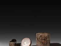 A collection of three rock crystal lingams, khmer, cambodia, h 8 cm (tallest) - afbeelding 5 van  5