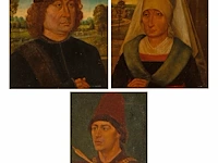 A collection of two copies after hans memling, and one after rogier van der weyden, oil on panel memling 30 x 25 cm. (11.81 x 9.83 in.), van der weyden 26 x 20.5 cm. (10.24 x 8.07 in.)