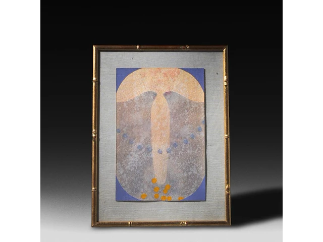 A contemporary tantric painting on paper, 1998 33 x 22 cm. (12.99 x 8.66 in.), frame: 45 x 34 cm. (17.71 x 13.39 in.) - afbeelding 1 van  4