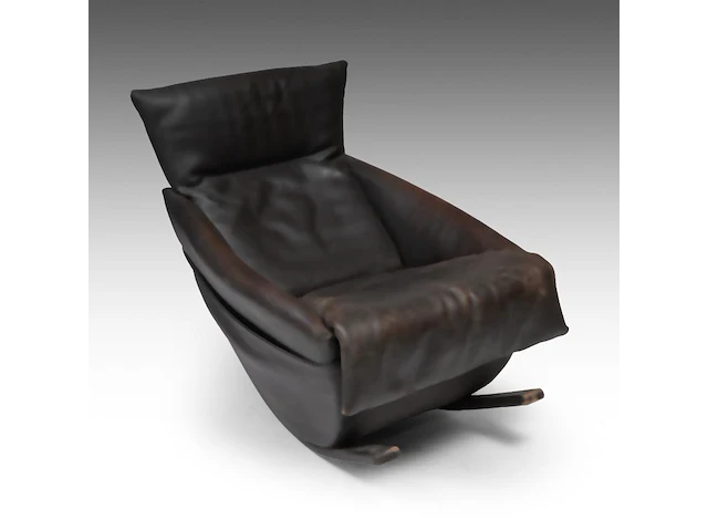 A dark leather rocking chair by de sede, 1970s 87 x 72 x 100 cm. (34 1/4 x 28.35 x 39.36 in.) - afbeelding 7 van  9
