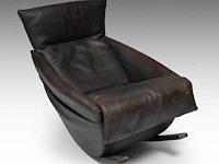 A dark leather rocking chair by de sede, 1970s 87 x 72 x 100 cm. (34 1/4 x 28.35 x 39.36 in.) - afbeelding 7 van  9