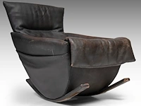A dark leather rocking chair by de sede, 1970s 87 x 72 x 100 cm. (34 1/4 x 28.35 x 39.36 in.) - afbeelding 9 van  9