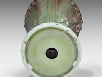 A delphin massier (1836-1907) stand matched with a polychrome eichwald jardinière on a dolphin base, total h: 137 cm - afbeelding 2 van  17