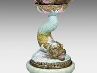 A delphin massier (1836-1907) stand matched with a polychrome eichwald jardinière on a dolphin base, total h: 137 cm - afbeelding 15 van  17