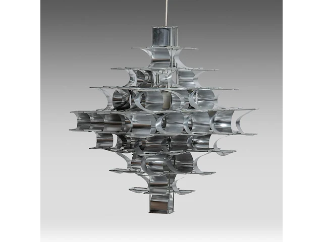 A design model 'cassiopé' metal chandelier by max sauze 60 x 65 cm. (23.62 x 25.58 in.) - afbeelding 1 van  4