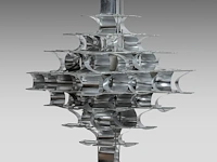 A design model 'cassiopé' metal chandelier by max sauze 60 x 65 cm. (23.62 x 25.58 in.)