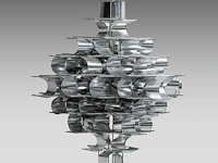 A design model 'cassiopé' metal chandelier by max sauze 60 x 65 cm. (23.62 x 25.58 in.) - afbeelding 2 van  4