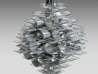 A design model 'cassiopé' metal chandelier by max sauze 60 x 65 cm. (23.62 x 25.58 in.) - afbeelding 3 van  4